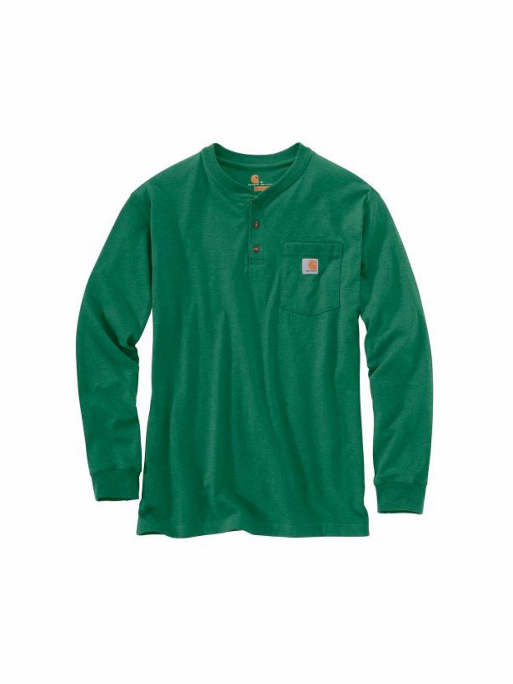 Carhartt Men’s Long Sleeve Henley Tee S Heather Green